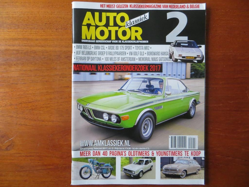 Auto Motor Klassiek 2 2017 BMW CSL, Toyota MR2, BMW R65 LS, Ophalen of Verzenden, Nieuw, BMW