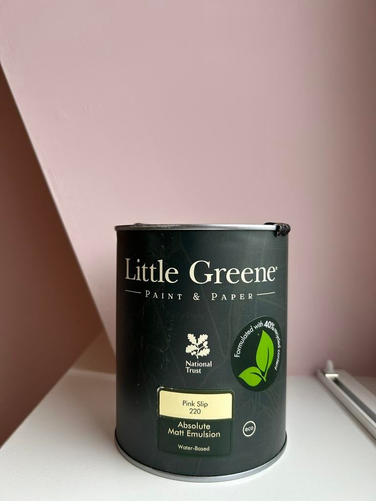 Little Green Absolute Matt Emulsion: Pink Slip 1 Ltr, Doe-het-zelf en Verbouw, Verf, Beits en Lak, Nieuw, Ophalen of Verzenden