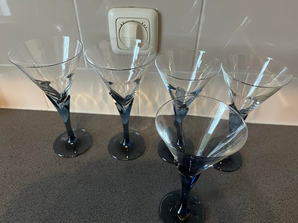 Luigi Bormioli Blue Light & Musik cocktailglazen (5 stuks), Ophalen of Verzenden