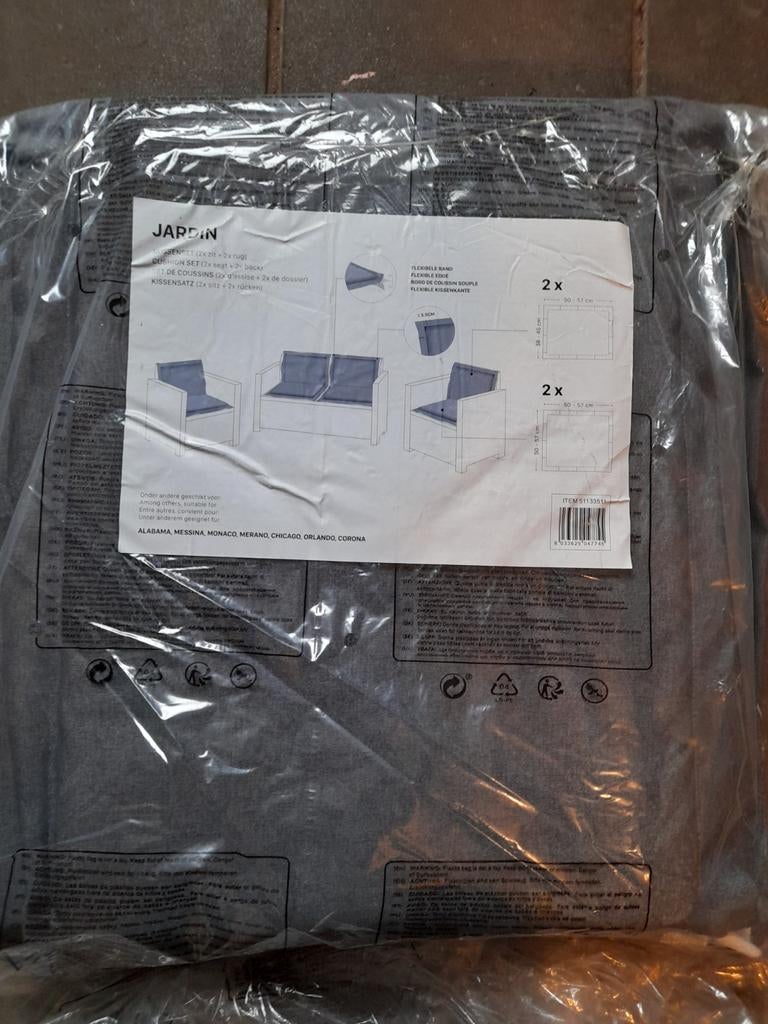 Antracietkleurige tuinkussens voor loungeset Jardin, Ophalen of Verzenden, Nieuw