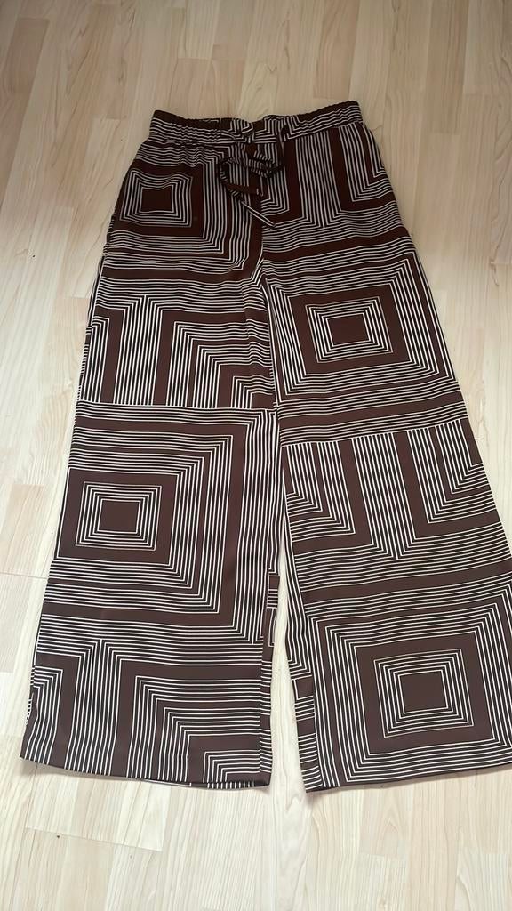 Nieuw bruin print flair broek maat S H&M, Bruin, Nieuw, Ophalen of Verzenden, Maat 36 (S)