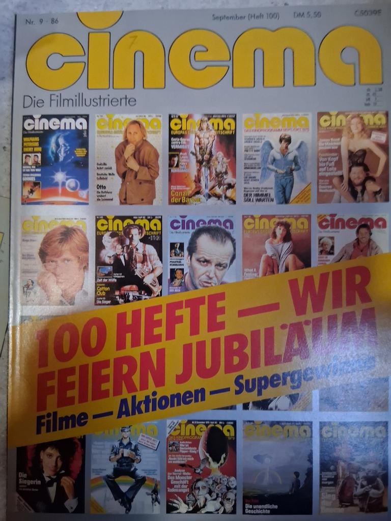 Cinema Die Filmillustrierte - September 1986, Boeken, Muziek, Gelezen, Algemeen, Ophalen of Verzenden