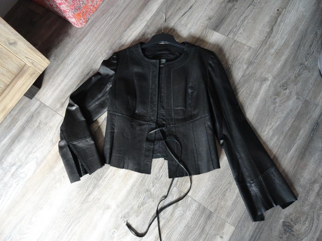 Luxe unieke leren jas blazer BE 4 Nederlandse 38 40 CHINE CO, Maat 38/40 (M), Verzenden, Zwart, Zo goed als nieuw