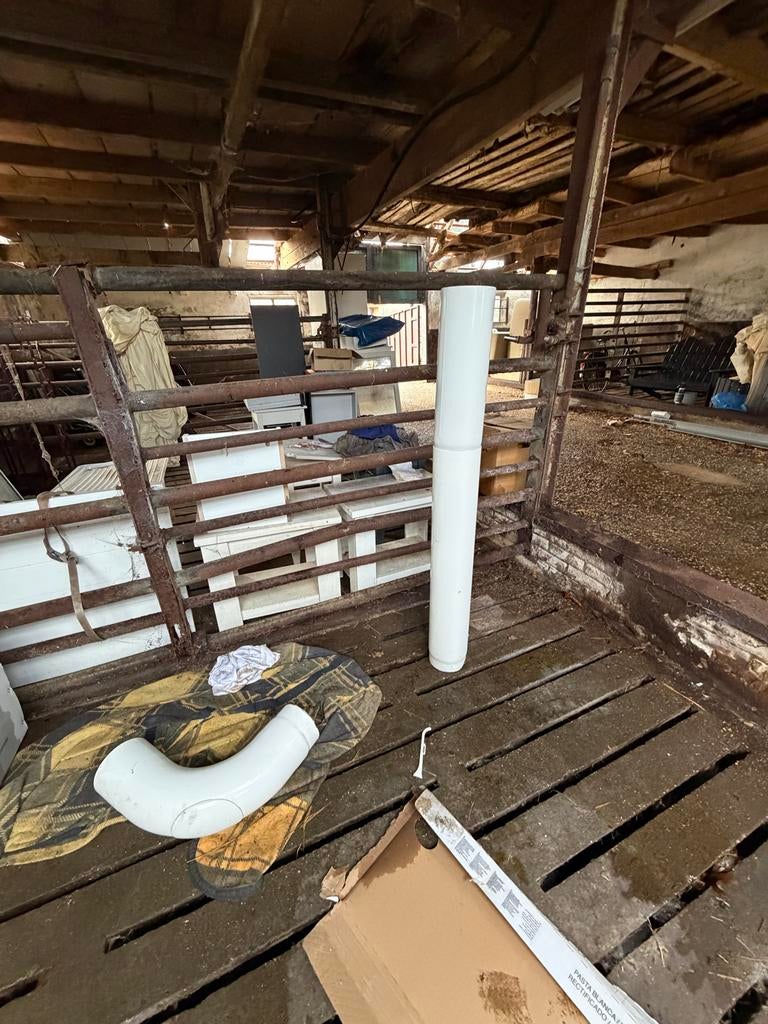 Jotul emaille kachelpijp wit met bocht, Huis en Inrichting, Kachels, Gebruikt, Vrijstaand, Overige soorten, Hout, Ophalen of Verzenden
