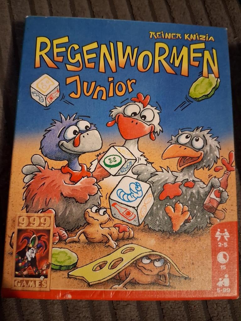 Regenwormen junior - 999 Games, Hobby en Vrije tijd, Gezelschapsspellen | Kaartspellen, Ophalen of Verzenden, Zo goed als nieuw