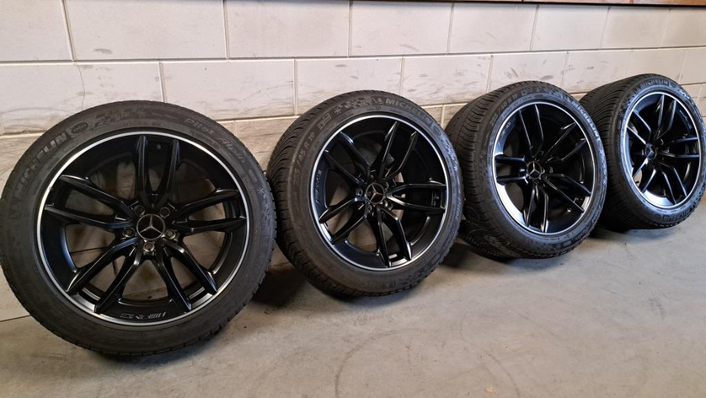 Orig. Mercedes AMG bi-color velgen 285/40/19 255/45/19, 19 inch, Gebruikt, 285 mm, Banden en Velgen