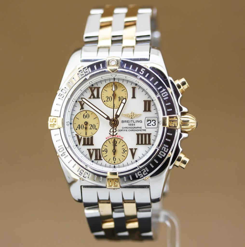 Breitling Chrono Cockpit Staal-Goud MOP B13358, Sieraden, Tassen en Uiterlijk, Horloges | Heren, Staal, Gebruikt, Breitling, Polshorloge