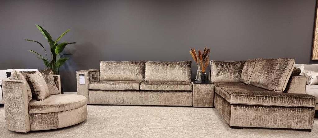 Direct ophalen| Taupe croco hoekbank | tafel  | Utrecht