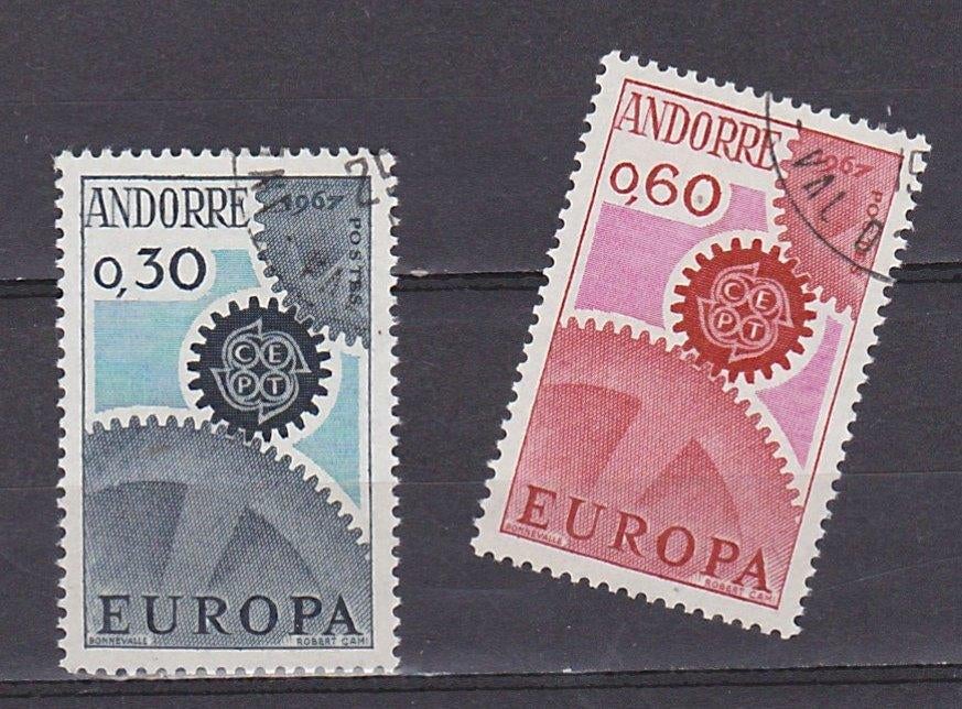 Andorra frans 1967 europa, Verzenden, Overige landen, Gestempeld