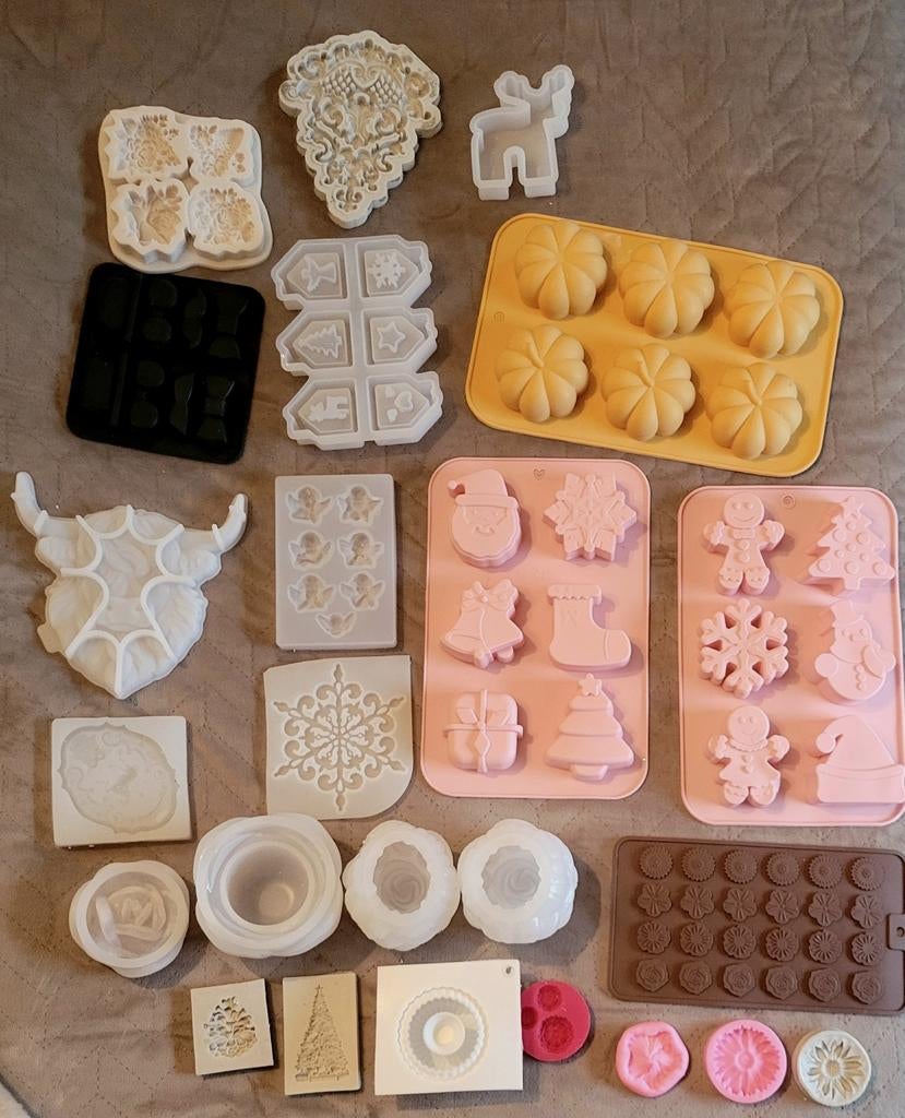 Siliconen mallen voor kaarsen en gips, Ophalen of Verzenden, Zo goed als nieuw