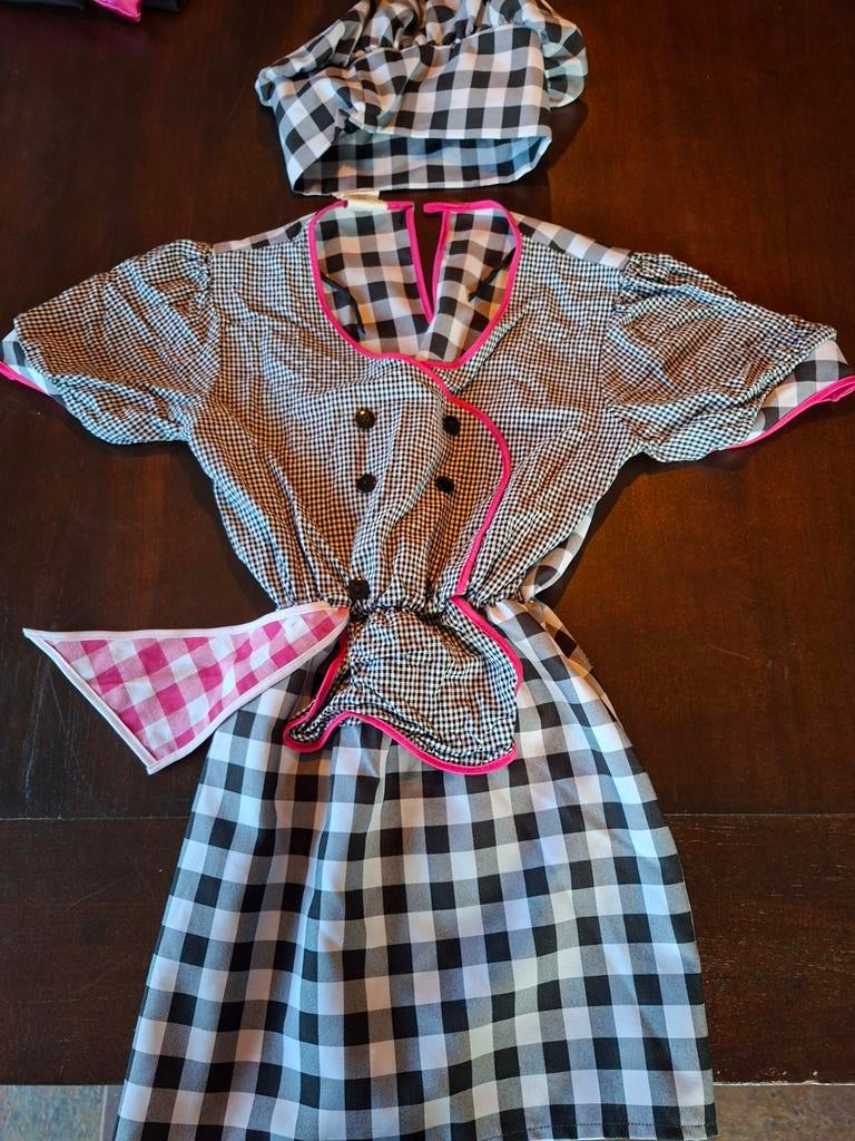 Meisjes jurkje chef kok maat 152, Ophalen, Zo goed als nieuw, Maat 34 (XS) of kleiner, Carnaval