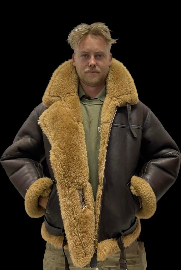 Pilotenjas IRVIN RAF MADE IN ENGLAND lammy piloten jas, Ophalen of Verzenden, Zo goed als nieuw, Maat 56/58 (XL), Bruin