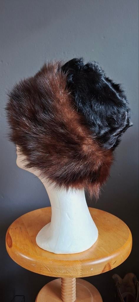 Vintage retro bontmuts, 57 cm, 56 of 57 cm (M, 7 of 7⅛ inch), Hoed, Ophalen of Verzenden, Zo goed als nieuw