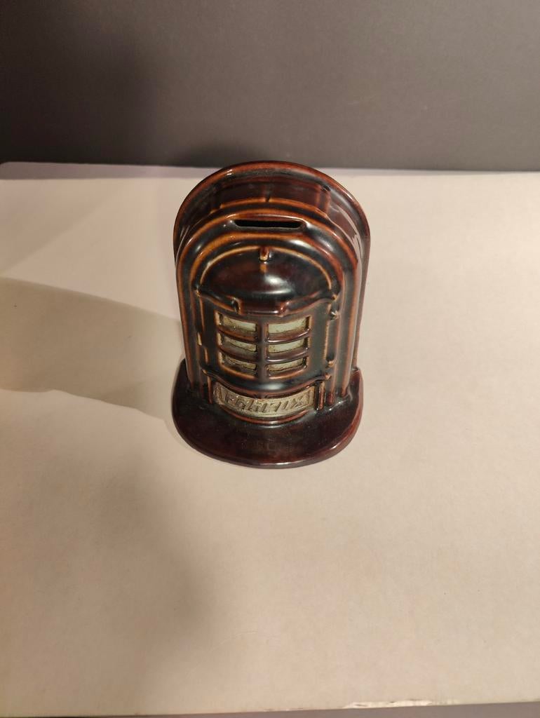 Fobrux Spaarpot Bruin Gietijzer Jaren '20-'30, Ophalen of Verzenden