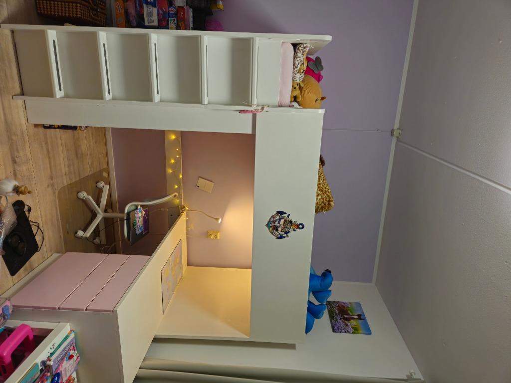 hoogslaper met kast en een  bureau met 4 lades, Ophalen, Gebruikt, Eenpersoons, 160 tot 180 cm