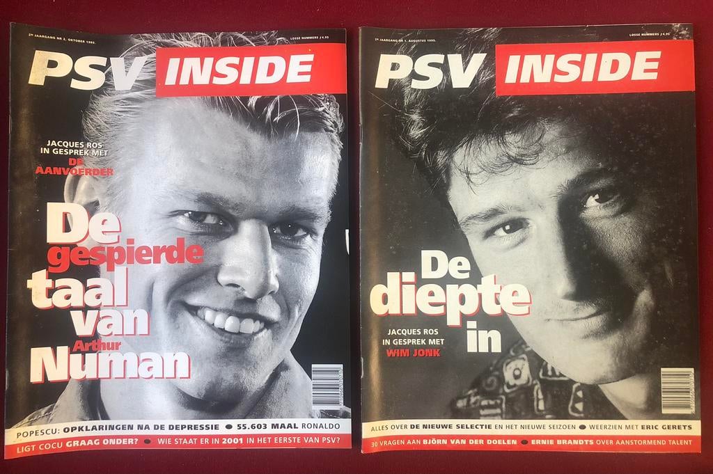 PSV Inside 2 Magazines 1995 posters René Eijkelkamp, Ophalen of Verzenden, Zo goed als nieuw, PSV, Poster, Plaatje of Sticker