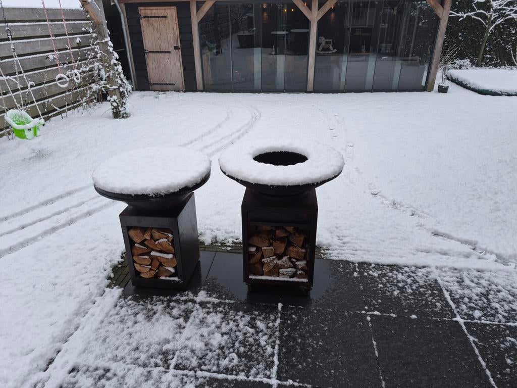 Vuurschaal Plancha cortenstaal vuurbraai grillring barbecue, Tuin en Terras, Vuurschalen, Ophalen of Verzenden, Zo goed als nieuw