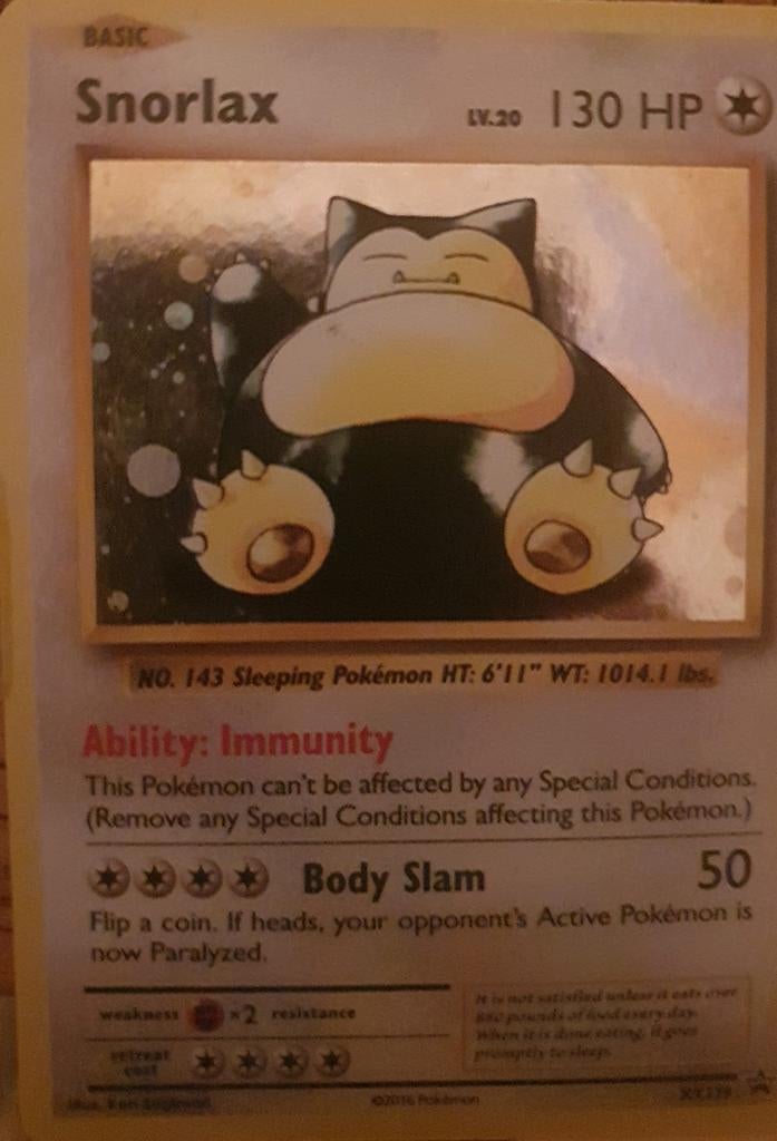 Snorlax Pokémonkaart XY179, Hobby en Vrije tijd, Verzamelkaartspellen | Pokémon, Ophalen of Verzenden, Gebruikt, Losse kaart, Foil
