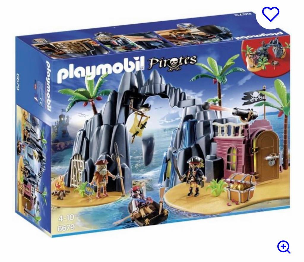 Playmobil Piraten eiland 6679 & Haaibaard 4798, Ophalen of Verzenden, Gebruikt, Complete set