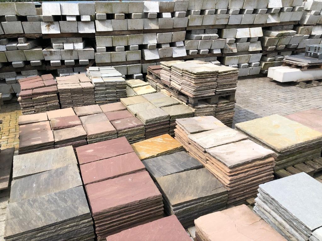 Zandsteen, natuursteen, tegels, div kleuren en maten. Uniek!, Tuin en Terras, Tegels en Klinkers, Ophalen, Nieuw, Terrastegels
