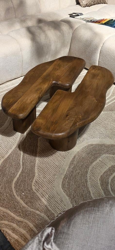 Organische Salontafel set | Lichtbruin | Hoge Korting!, Ophalen, Organische, Nieuw, 50 tot 100 cm