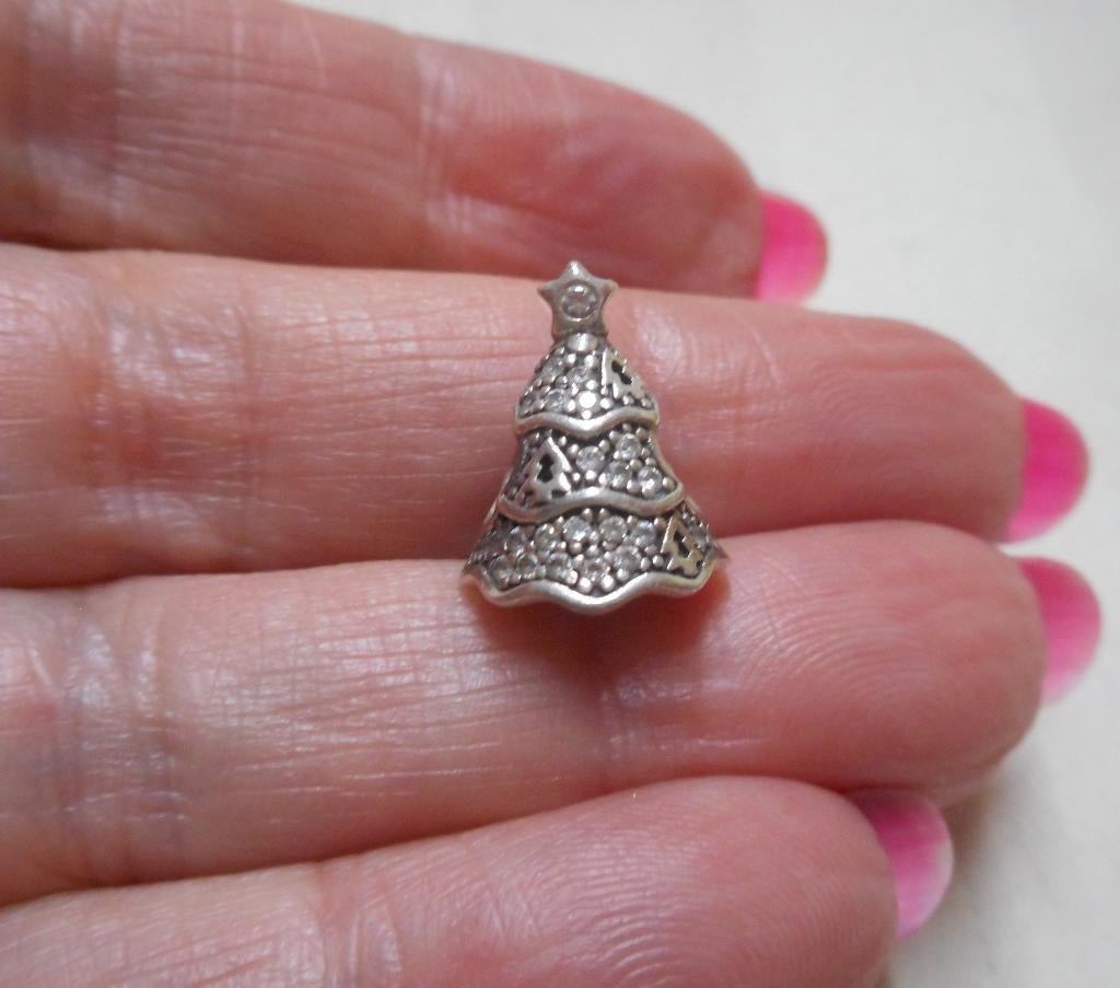 Zilveren Pandora kerstboom bedel nr.1412, Verzenden, Pandora, Zo goed als nieuw, 1 bedel