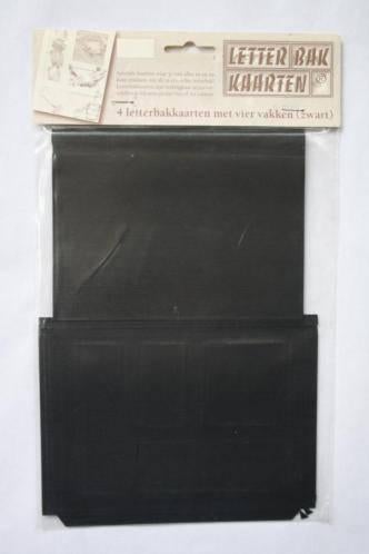 3 pakjes Letterbakkaarten 4 vaks zwart, Ophalen of Verzenden, Nieuw, Overige thema's, Blanco kaart of Basiskaart