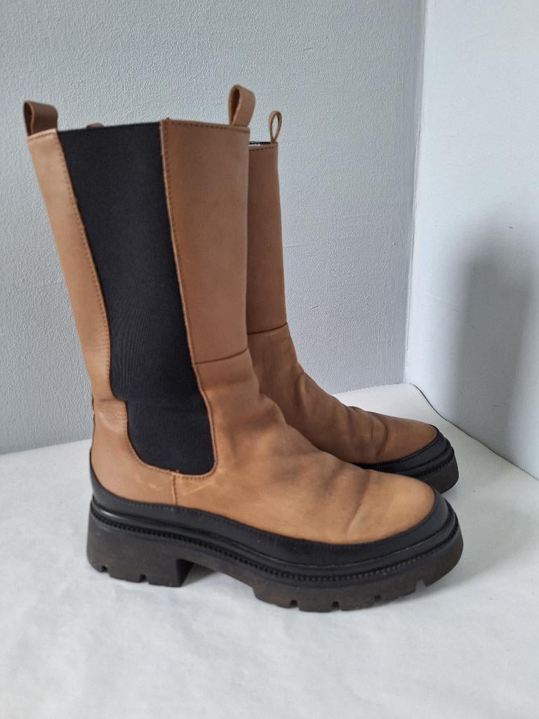 Laarzen/chelseaboots Gabor 91.834 maat 4=37 bruin/beige, Hoge laarzen, Beige, Gabor, Ophalen of Verzenden