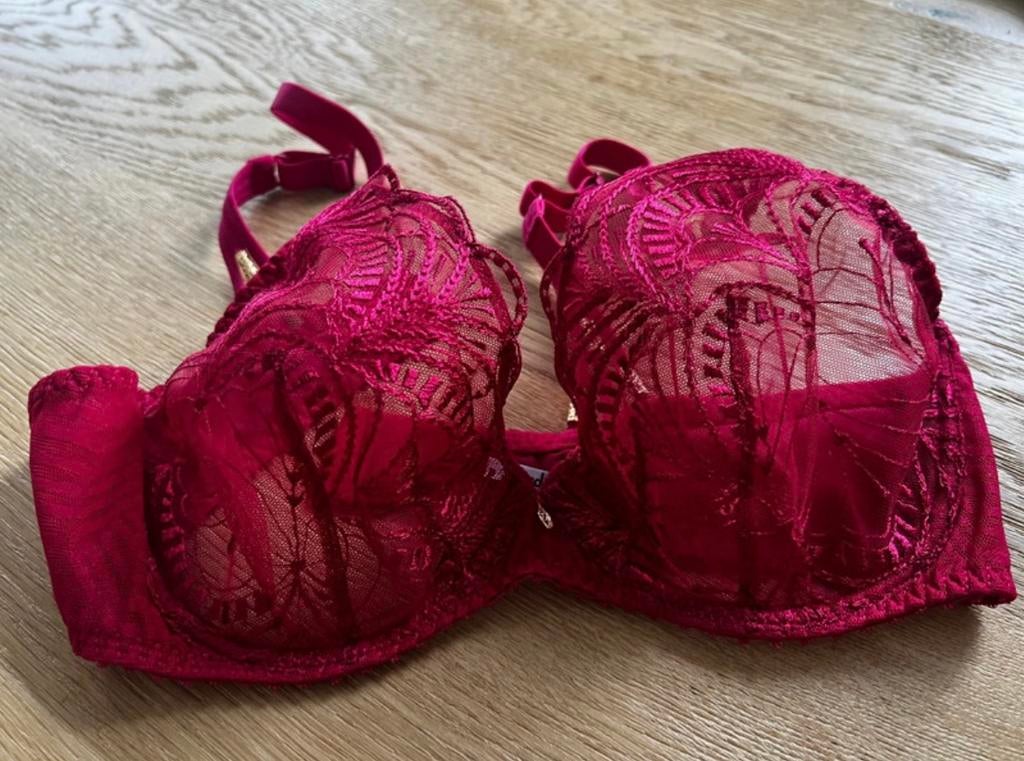 Aubade BH maat 70e, zgan, dieprood, Verzenden, BH