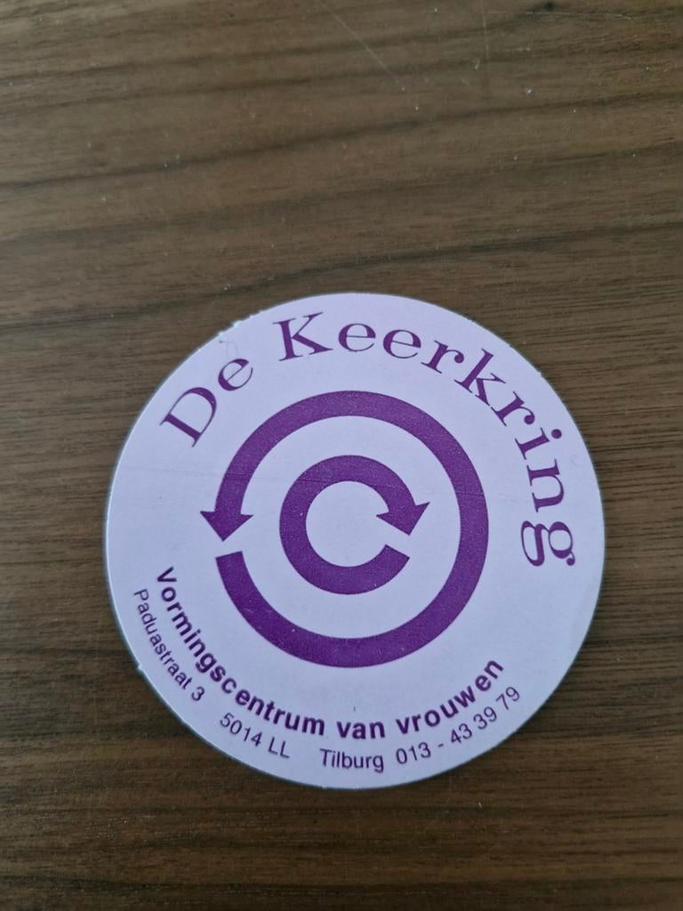 5156 Sticker De Keerkring Vormingscentrum van Vrouwen, Ophalen of Verzenden, Zo goed als nieuw