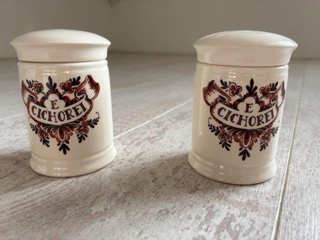 Potjes met deksel (2 stuks) van Zenith, Antiek en Kunst, Ophalen of Verzenden