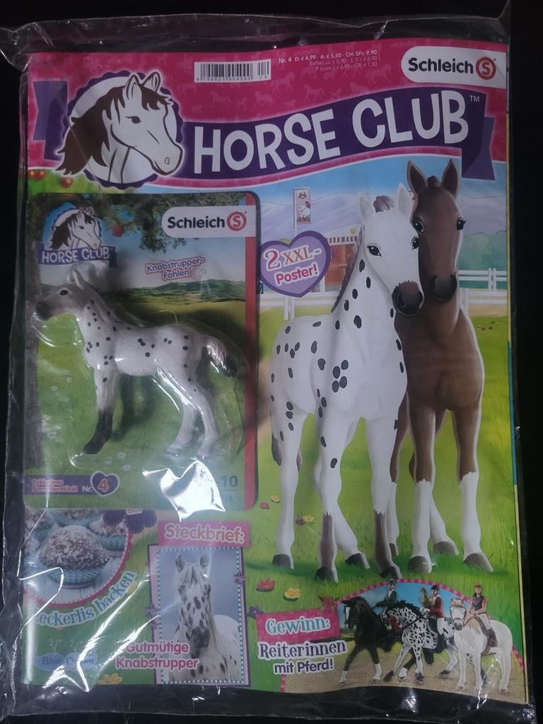 2x Schleich Pferdehof / Horse Club magazine met veulen, Ophalen of Verzenden, Paard, Beeldje of Figuurtje