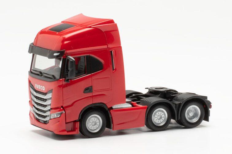 Iveco S-Way 6x2, rood, Nieuw, Ophalen of Verzenden, Bus of Vrachtwagen, Herpa