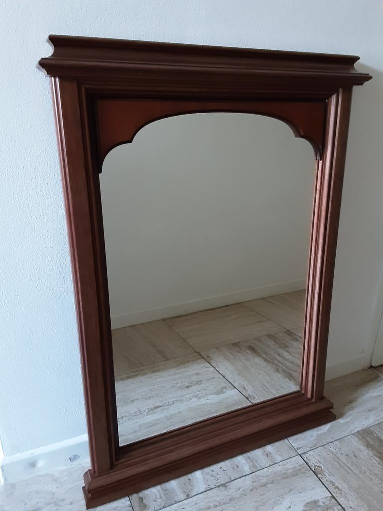 Spiegel in kersenhouten lijst., Ophalen, Rechthoekig