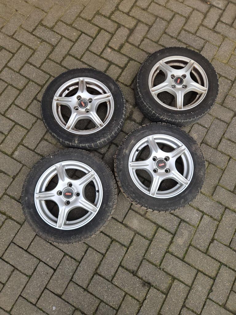 ALUMINIUM VELGEN PEUGEOT 107 / CITROEN C1  / TOYOTA AYGO, Auto-onderdelen, Banden en Velgen, Niet ingevuld, 14 inch, Gebruikt