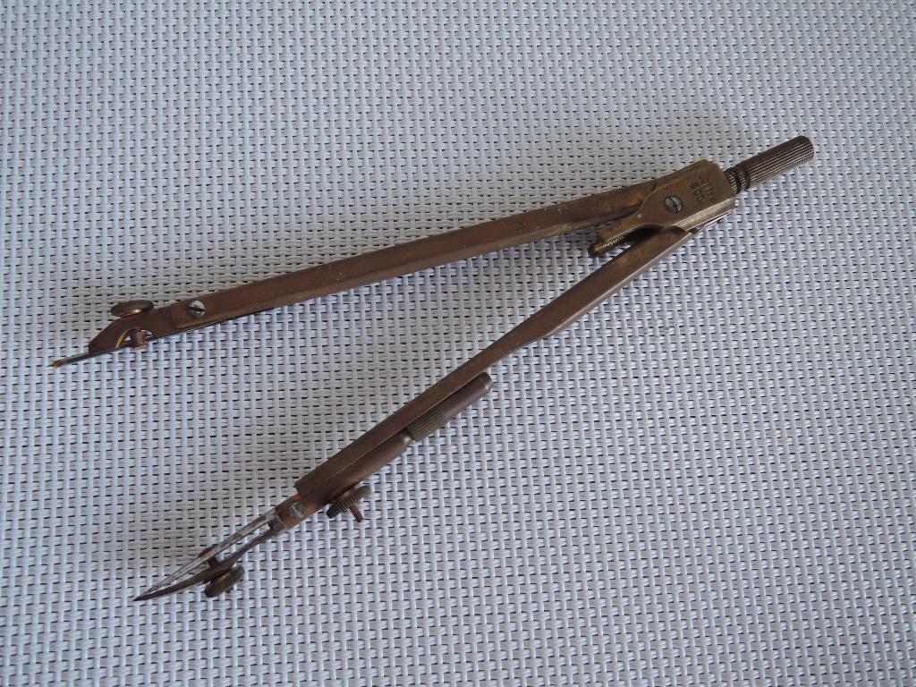 Ouderwetse koperen passer van de firma Lotter & Co, Ophalen of Verzenden