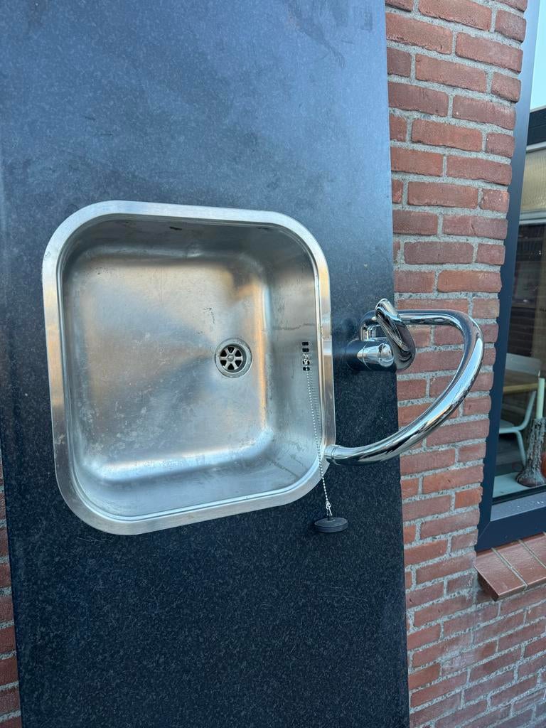 Keukenblad met spoelbak en kraan, Ophalen, Gebruikt, Zwart, Overige typen