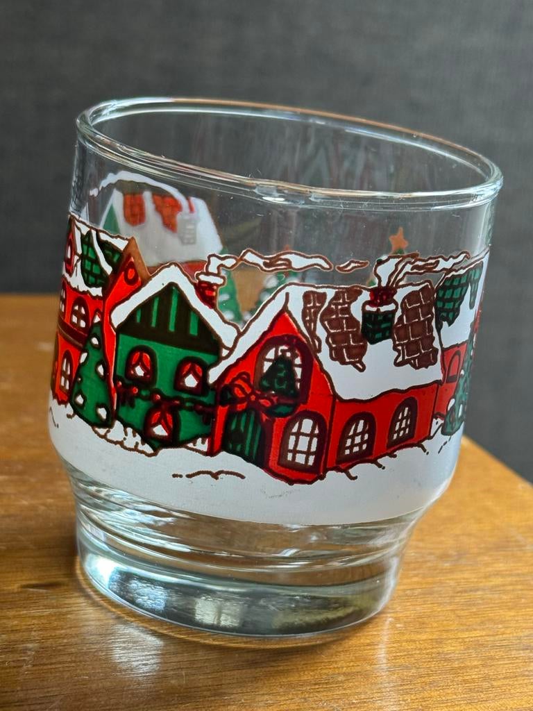 vintage Luminarc D'Arques kerstglas  kerstdorp 1992 sneeuw, Diversen, Ophalen of Verzenden