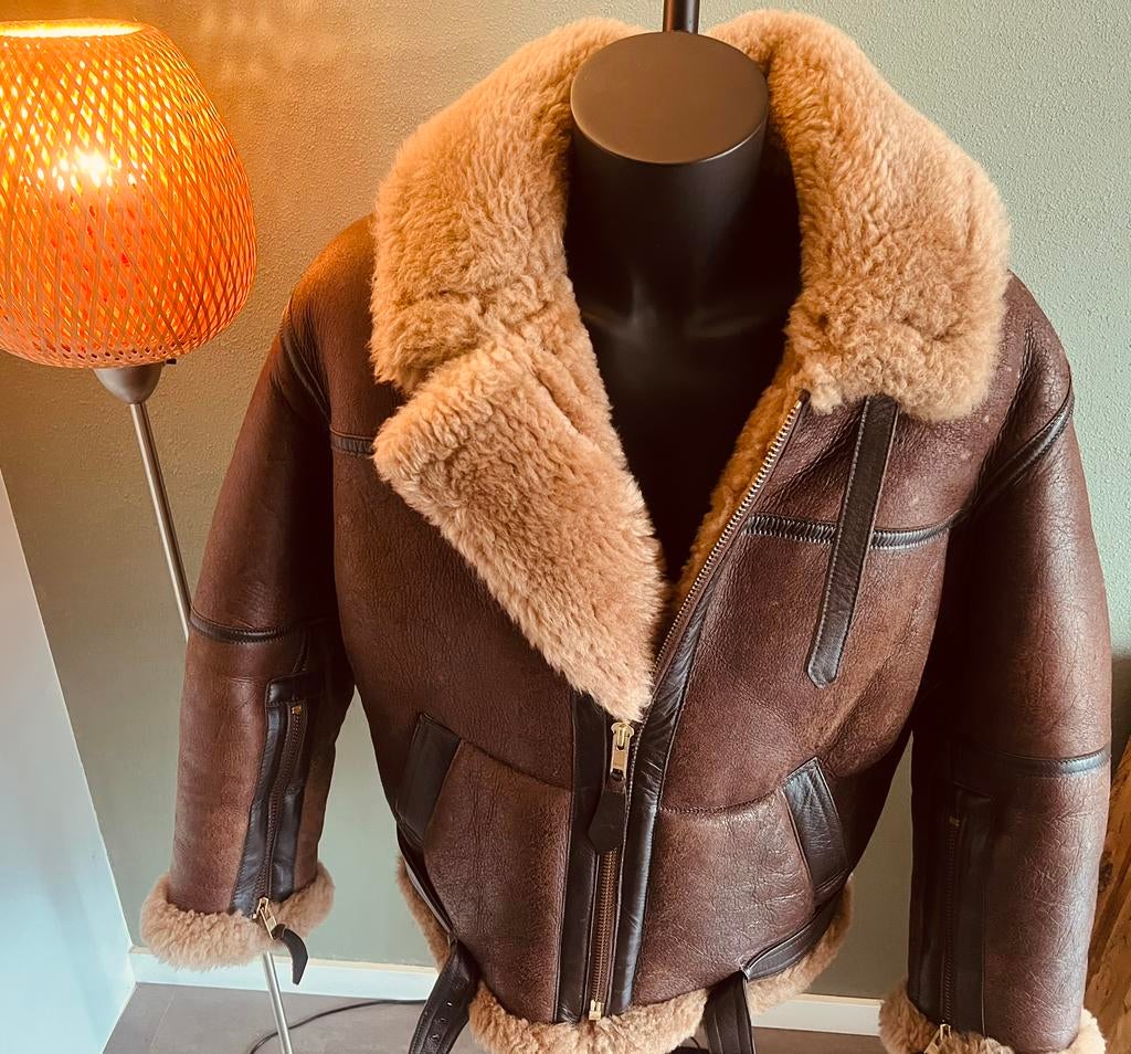 Pilotenjas IRVIN RAF MADE IN ENGLAND lammy piloten jas, Ophalen of Verzenden, Zo goed als nieuw, Maat 56/58 (XL), Bruin