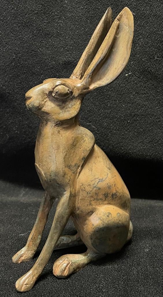 Bronzen zittende haas, P.Chenet gedetailleerd zuiver brons, Ophalen of Verzenden