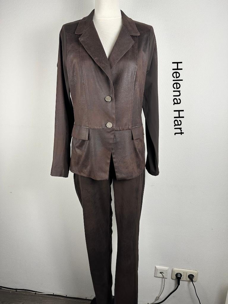Helena Hart Broekpak  (mt: 40) 7,1/9703, Kleding | Dames, Jasjes, Kostuums en Pakken, Zo goed als nieuw, Maat 38/40 (M), Bruin