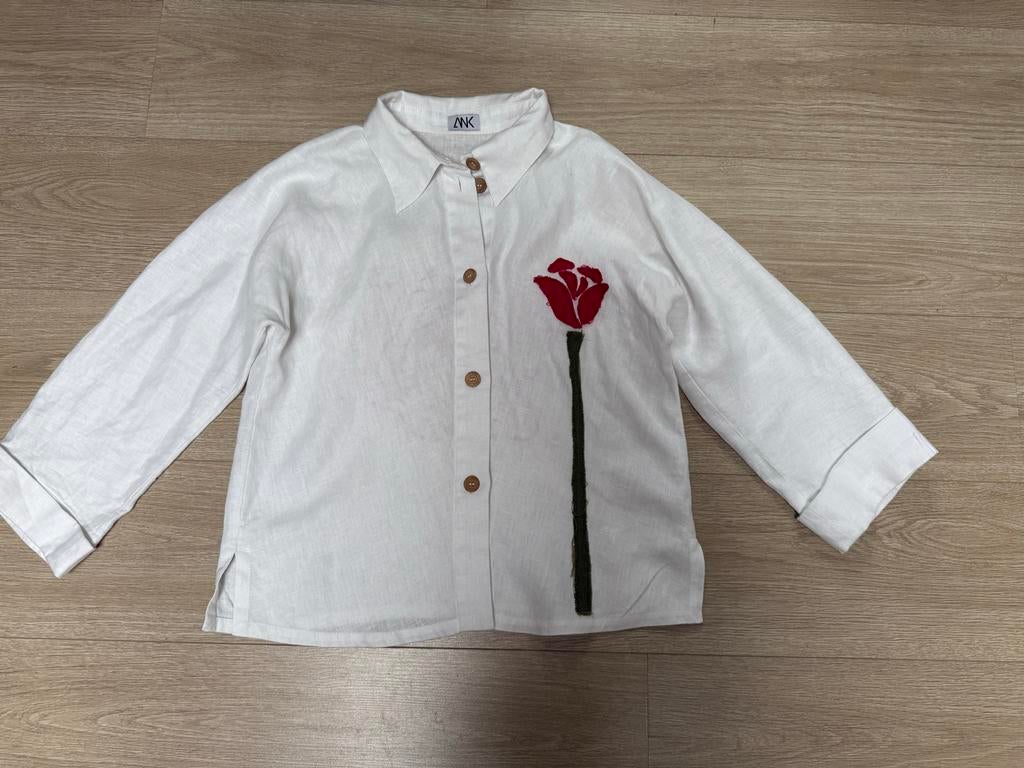 Witte blouse Maat S/M, Ophalen of Verzenden, Gedragen, Maat 38/40 (M), Wit