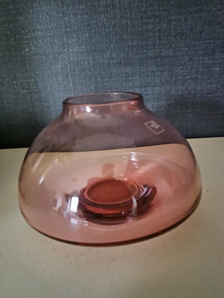 Royal Leerdam crystal vaas gestickerd u4, Ophalen of Verzenden