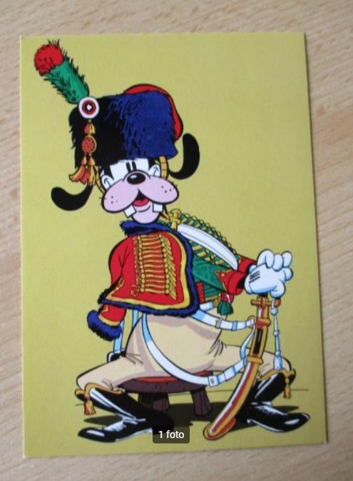 Disney Goofy kaart in soldaten uniform, Ophalen of Verzenden, Goofy of Pluto, Nieuw, Beeldje of Figuurtje