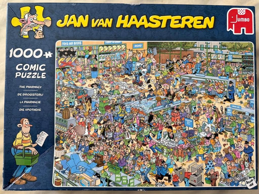 Jan van Haasteren puzzel 1000 stukjes "De Drogisterij", Ophalen of Verzenden, 500 t/m 1500 stukjes, Zo goed als nieuw