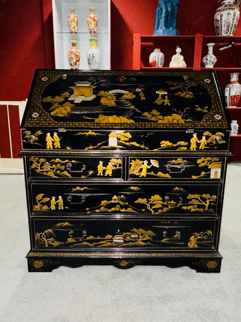 Prachtige Chineese Secretaire kast bureau meubel, Ophalen of Verzenden, A, A, A