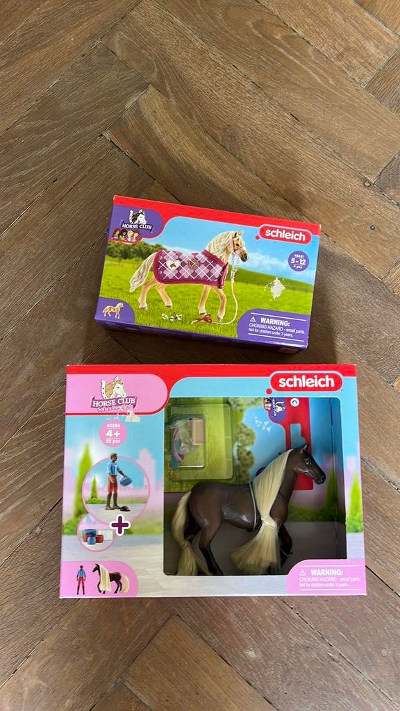 Schleich horse club 42586 42431 paard haar bruin blond, Ophalen of Verzenden, Zo goed als nieuw, Jongen of Meisje