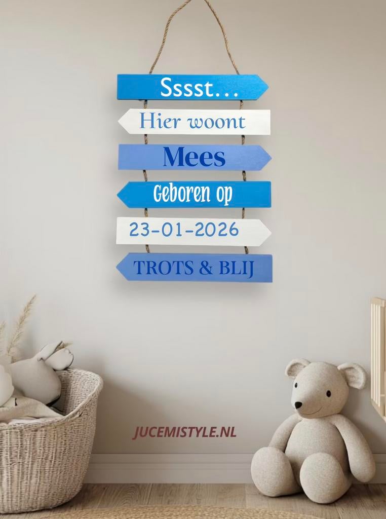 Geboorte wegwijzer bord, Ophalen of Verzenden, Nieuw, Geboortebord