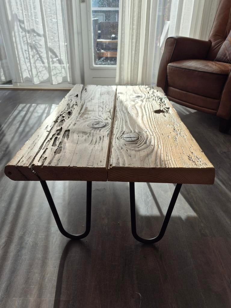 Salontafel robuust hout, 100 tot 150 cm, Minder dan 50 cm, Rechthoekig, 50 tot 100 cm