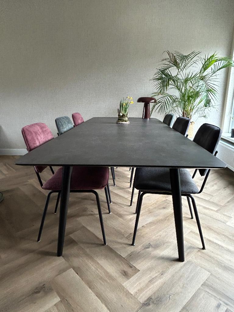 Eettafel met keramisch blad, Huis en Inrichting, Tafels | Eettafels, Gebruikt, 50 tot 100 cm, 200 cm of meer, Vijf personen of meer